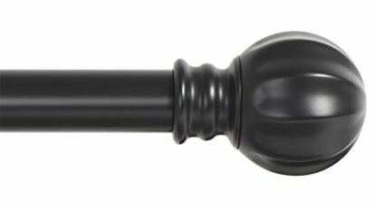 Ivilon Curtain Rod with Ball Finials - 1 inch Pole. Satin Nickel, Black - Image 2