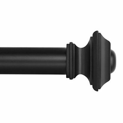 Ivilon Drapery Treatment Window Curtain Rod Square Designed Style, 1 1/8 inch Diameter. Black - Image 2