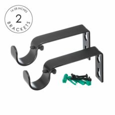 Ivilon Adjustable Window Curtain Rod - Heavy-Duty, Ideal for Living Room, Bedroom - Easy Install, Black Fits All Window Sizes