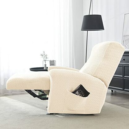 JHLD Stretch Recliner Cover, 4-piece Recliner Chair Cover Jacquard Recliner Slipcovers Non Slip Recliner Protector Furniture Protector Removable Washable For Living Room 3 JHLD Stretch Recliner Cover, 4-piece Recliner Chair Cover Jacquard Recliner Slipcovers Non Slip Recliner Protector Furniture Protector Removable Washable For Living Room - Image 3