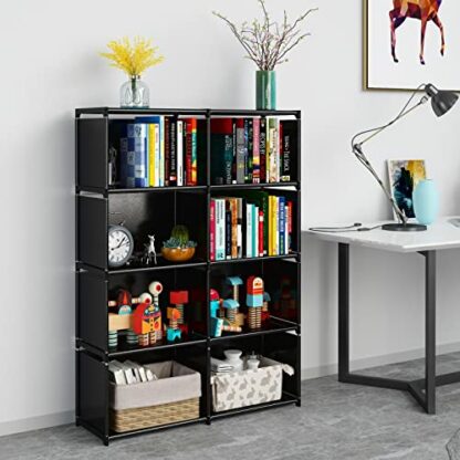 JIUYOTREE Portable Bookshelf with Fabric Cloth at Back - Image 3