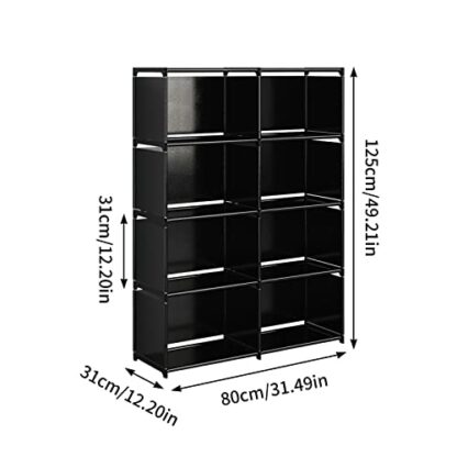 JIUYOTREE Portable Bookshelf with Fabric Cloth at Back - Image 4