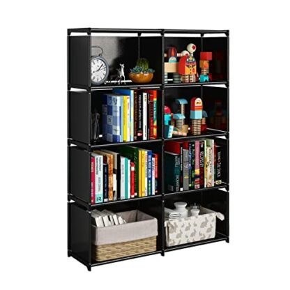 JIUYOTREE Portable Bookshelf with Fabric Cloth at Back - Image 2