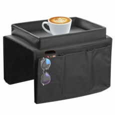 JKYVAA Sofa Armchair Tray Organiser Waterproof Sofa Arm Chair Table Tray TV Remote Control Holder Non-Slip Armrest Couch Cup Holder Organizer with 4 Bags for Drinks Phone Magazine Book Snacks Glasses