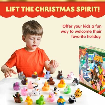 JOYIN 24 Days Christmas Advent Calendar 2024 with 24 Animal Rubbers for Kids Toddlers, 24 Days Countdown Advent Calendar - Image 3