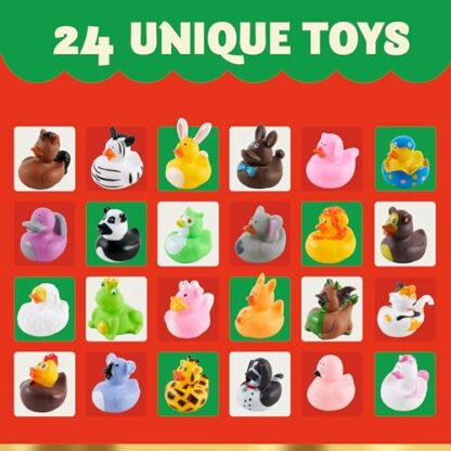 JOYIN 24 Days Christmas Advent Calendar 2024 with 24 Animal Rubbers for Kids Toddlers, 24 Days Countdown Advent Calendar - Image 4
