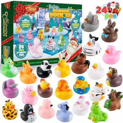 JOYIN 24 Days Christmas Advent Calendar 2024 with 24 Animal Rubbers for Kids Toddlers, 24 Days Countdown Advent Calendar - Image 2