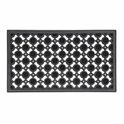 JVL Heavy Duty Ellipse Design Floor Door Mat, Rubber, Black, 40 x 70 cm - Image 4