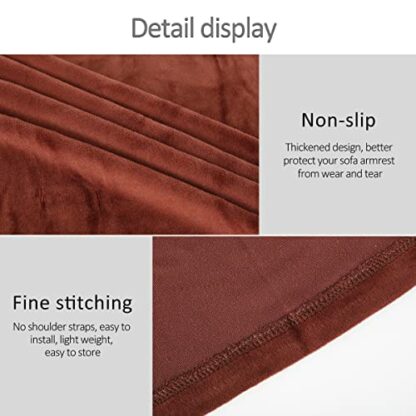 Jetcloud Armrest Chair Covers, Set of 2 Stretch Armchair Couch Armrest Chair Covers Anti-Slip Sofa Chair Velvet Arm Caps for Chair Furniture Protector Sofa Couches Recliner - Image 4