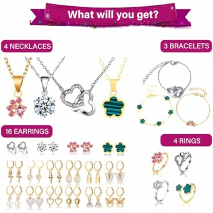 Jewellery Advent Calendar for Women - Christmas Countdown 2024 Luxury Jewelry for Adults Ladies Women Teenage Girls - 24 Days Xmas Surprise Gifts Advent Calendar with Bracelet Necklace Earring Ring 3 Jewellery Advent Calendar for Women - Christmas Countdown 2024 Luxury Jewelry for Adults Ladies Women Teenage Girls - 24 Days Xmas Surprise Gifts Advent Calendar with Bracelet Necklace Earring Ring - Image 3