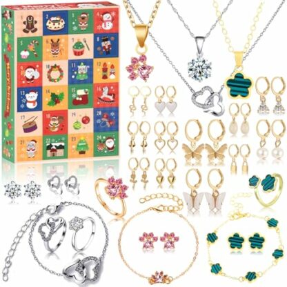 Jewellery Advent Calendar for Women - Christmas Countdown 2024 Luxury Jewelry for Adults Ladies Women Teenage Girls - 24 Days Xmas Surprise Gifts Advent Calendar with Bracelet Necklace Earring Ring 2 Jewellery Advent Calendar for Women - Christmas Countdown 2024 Luxury Jewelry for Adults Ladies Women Teenage Girls - 24 Days Xmas Surprise Gifts Advent Calendar with Bracelet Necklace Earring Ring - Image 2