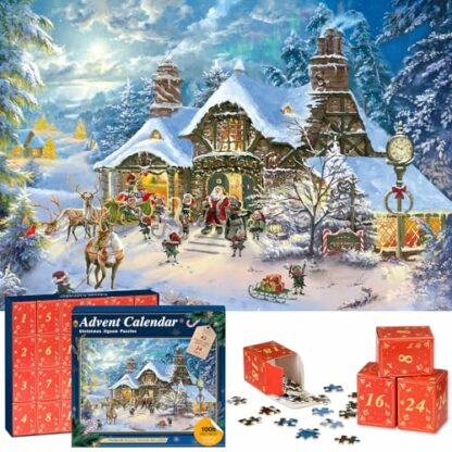 Jigsaw Advent Calendar 2024, Santa's Workshop 1008 Pieces Jigsaw Puzzles, 24 Days Advent Jigsaws for Adults Kids, Christmas Gifts for Boys Girls, Christmas Countdown Calendar 2 Jigsaw Advent Calendar 2024, Santa's Workshop 1008 Pieces Jigsaw Puzzles, 24 Days Advent Jigsaws for Adults Kids, Christmas Gifts for Boys Girls, Christmas Countdown Calendar - Image 2