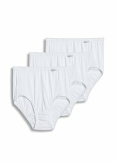 Jockey Women's Underwear Plus Size Elance Brief - 3 Pack, White, 8