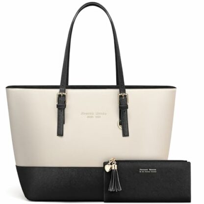 Jocose Moose Women Handbag Laptop Tote Bag Large PU Leather Shoulder Bag Designer Lightweight Computer Tote Bag, Gift with a Ladies Purse - Image 2