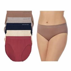 Jones New York Underwear for Women Hi Cut Brief Full Coverage Seamless Stretch Comfort Panties- 5 Pack Multipack