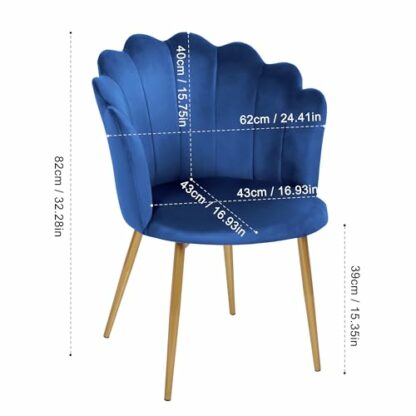 Joolihome Armchair Tub Chair, Velvet Shell Chair Single Sofa Chair Accent Chair with Gold Plating Metal Legs, Leisure Chair Dressing Chair for Home, Office, Bedroom, Living Room, Dining Room 3 Joolihome Armchair Tub Chair, Velvet Shell Chair Single Sofa Chair Accent Chair with Gold Plating Metal Legs, Leisure Chair Dressing Chair for Home, Office, Bedroom, Living Room, Dining Room - Image 3