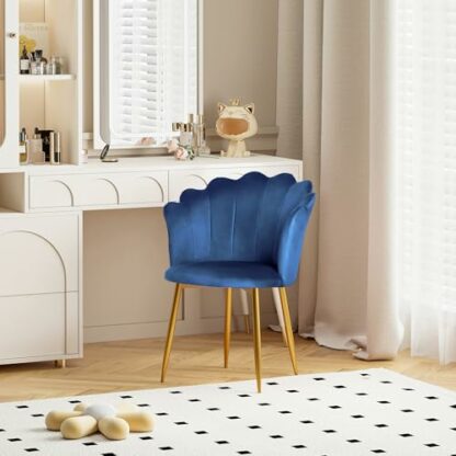 Joolihome Armchair Tub Chair, Velvet Shell Chair Single Sofa Chair Accent Chair with Gold Plating Metal Legs, Leisure Chair Dressing Chair for Home, Office, Bedroom, Living Room, Dining Room 4 Joolihome Armchair Tub Chair, Velvet Shell Chair Single Sofa Chair Accent Chair with Gold Plating Metal Legs, Leisure Chair Dressing Chair for Home, Office, Bedroom, Living Room, Dining Room - Image 4