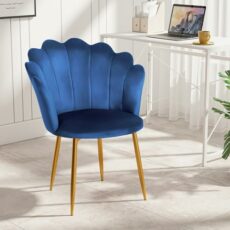 Joolihome Armchair Tub Chair, Velvet Shell Chair Single Sofa Chair Accent Chair with Gold Plating Metal Legs, Leisure Chair Dressing Chair for Home, Office, Bedroom, Living Room, Dining Room