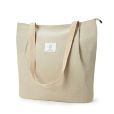 KALIDI Waterproof Corduroy Tote Bag with Zipper Casual Hobo Shoulder Bag Handbag Large Capacity Cord Tote Bag Women Shopping Bag for School Work College Daily Use