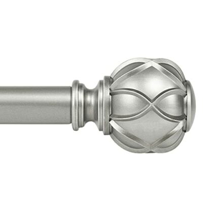KAMANINA 1 Inch Curtain Rod Telescoping Single Drapery Rod 36 to 72 Inches (3-6 Feet), Antique Silver Curtain Rods for Windows 24 to 68 Inches, Netted Texture Finials 2 KAMANINA 1 Inch Curtain Rod Telescoping Single Drapery Rod 36 to 72 Inches (3-6 Feet), Antique Silver Curtain Rods for Windows 24 to 68 Inches, Netted Texture Finials - Image 2