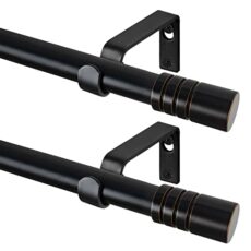 KAMANINA 1 Inch Curtain Rods with Cap End