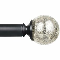 KAMANINA 1 Inch Curtain Rods with Crackle Glass finial