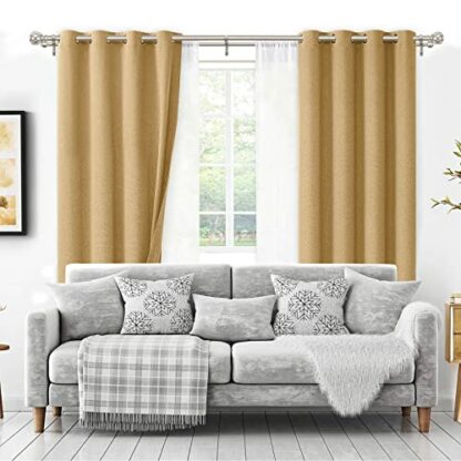KAMANINA 1 Inch Double Curtain Rods, Netted Texture Finials - Image 4