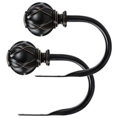 KAMANINA Curtain Rod Holdbacks with Netted Texture Finials