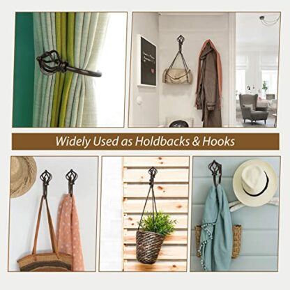 KAMANINA Curtain Rod Holdbacks with Twisted Cage Finials - Image 4
