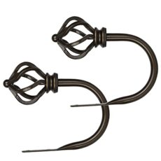KAMANINA Curtain Rod Holdbacks with Twisted Cage Finials