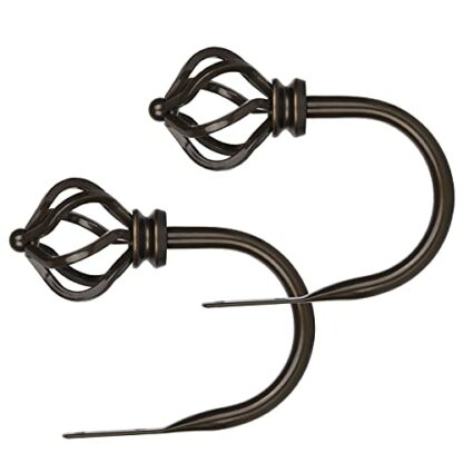 KAMANINA Curtain Rod Holdbacks with Twisted Cage Finials - Image 2