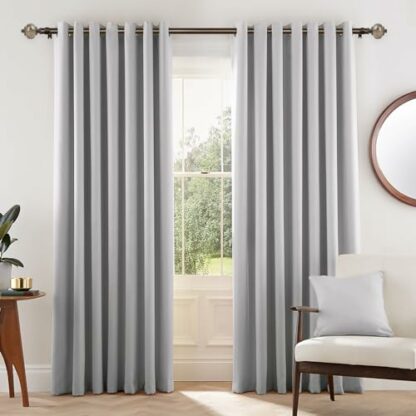 KAMANINA Single Curtain Rods Marbled Finials - Image 3