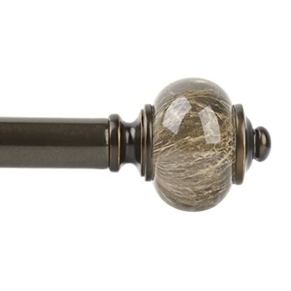 KAMANINA Single Curtain Rods Marbled Finials - Image 2