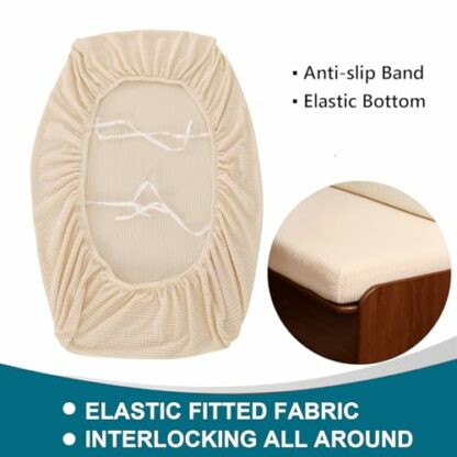 KRFOONN RV Dinette Cushion Covers Stretch Sofa Seat Slipcovers Replacement Camper Cushions Cover Washable Couch Cushion Slipcovers for RV Camper Car Bench Seats (1 Backrest Cover & 1 Bench Cover) - Image 4