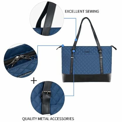 KROSER Laptop Tote bag 15.6 Inch Large Shoulder Bag Lightweight with USB Charging Port Water-repellent Nylon Computer Tote Bag Women - Image 4