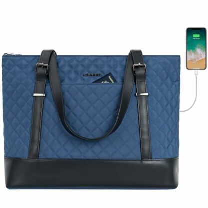 KROSER Laptop Tote bag 15.6 Inch Large Shoulder Bag Lightweight with USB Charging Port Water-repellent Nylon Computer Tote Bag Women - Image 2
