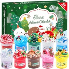 KYEVIS Slime Advent Calendar 2024, Christmas Advent Calendar 24 Days Countdown with 10 Slime, Christmas Toy Advent Calendar Gift for Kids Girls Boys Ages 3 4 5 6 7 8 9+