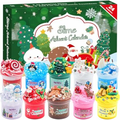 KYEVIS Slime Advent Calendar 2024, Christmas Advent Calendar 24 Days Countdown with 10 Slime, Christmas Toy Advent Calendar Gift for Kids Girls Boys Ages 3 4 5 6 7 8 9+ 2 KYEVIS Slime Advent Calendar 2024, Christmas Advent Calendar 24 Days Countdown with 10 Slime, Christmas Toy Advent Calendar Gift for Kids Girls Boys Ages 3 4 5 6 7 8 9+ - Image 2