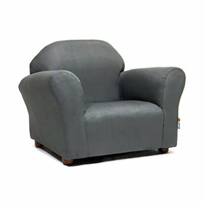 Keet Microsuede Children's Chair, Roundy, Charcoal 24x18x18 Inch (Pack of 1) 2 Keet Microsuede Children's Chair, Roundy, Charcoal 24x18x18 Inch (Pack of 1) - Image 2