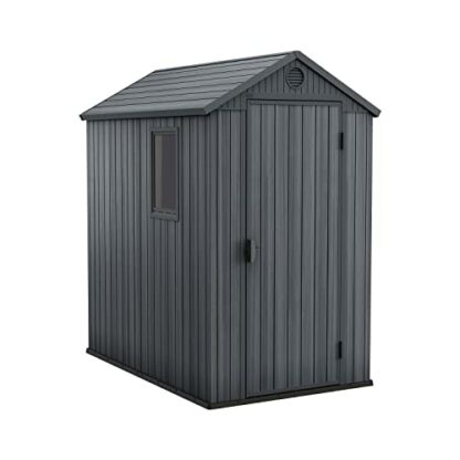 Keter Darwin Outdoor Apex Single Door Garden Storage Shed 6 x 4ft Grey Wood Look and Feel | Fade Free | All Weather Resistant | Safe and Secure | Zero Maintenance | 15 year Warranty 2 Keter Darwin Outdoor Apex Single Door Garden Storage Shed 6 x 4ft Grey Wood Look and Feel | Fade Free | All Weather Resistant | Safe and Secure | Zero Maintenance | 15 year Warranty - Image 2