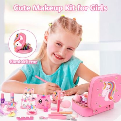 Kids Makeup Sets for Girls, Washable Make Up Kit Girls Toys, Christmas Birthday Gifts 4 5 6 7 8 9 Year Old Girl - Image 4
