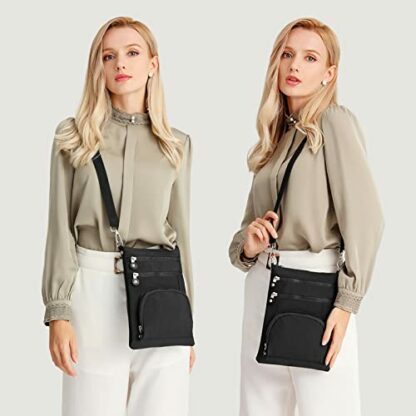 Kono Multi Pocket RFID Blocking Crossbody Bag for Women Shoulder Bags Cross Body Satchel Sling Messenger Bag - Image 3