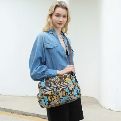 Kono Women's Handbag Top-Handle Bag, Multi Pockets Satchel Shoulder Bag, Medium Waterproof Tote Bag, Ladies Lightweight Messenger Crossbody Bag for Work Shopping Travel - Image 3