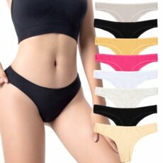 Kunoli 8PCS Cotton Thongs for Women, Underwear Women Thongs Sexy Panties for Women, Womens Sexy Underwear Multipack Thongs for Women
