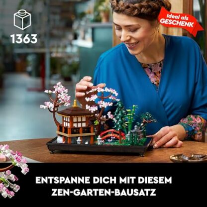 LEGO 10315 Icons Tranquil Garden, Botanical Zen Garden Kit for Adults with Lotus Flowers, Customisable Desk Decoration, Inspired by Japanese Traditions, Mindful Gardening Gift for Women, Men - Image 4