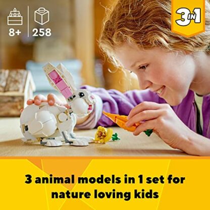LEGO 31133 Creator 3in1 White Rabbit Animal Toy Building Set, Bunny to Seal and Parrot Figures, Bricks Construction Toys for Kids Aged 8 Plus Years Old 4 LEGO 31133 Creator 3in1 White Rabbit Animal Toy Building Set, Bunny to Seal and Parrot Figures, Bricks Construction Toys for Kids Aged 8 Plus Years Old - Image 4
