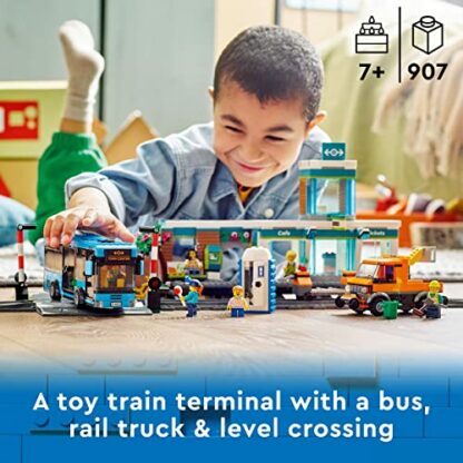 LEGO 60335 City Train Station Set with Toy Bus for Kids, Rail Truck, Tracks and Road Plate Level Crossing, Compatible with City Sets, Boys & Girls Gifts 4 LEGO 60335 City Train Station Set with Toy Bus for Kids, Rail Truck, Tracks and Road Plate Level Crossing, Compatible with City Sets, Boys & Girls Gifts - Image 4