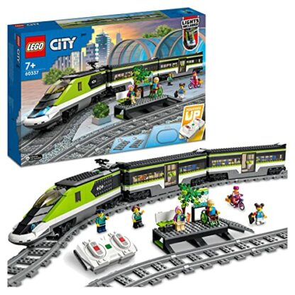 LEGO 60337 City Express Passenger Train Set, Remote Controlled Toy, Gifts for Kids, Boys & Girls with Working Headlights, 2 Coaches and 24 Track Pieces, Plus 6 Minifigures 2 LEGO 60337 City Express Passenger Train Set, Remote Controlled Toy, Gifts for Kids, Boys & Girls with Working Headlights, 2 Coaches and 24 Track Pieces, Plus 6 Minifigures - Image 2