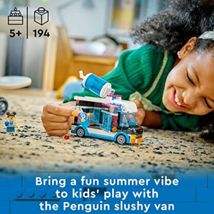 LEGO 60384 City Penguin Slushy Van, Truck Toy for 5 Plus Year Old Kids, Boys & Girls, Vehicle Building Set with Cosutme Figure, Summer Series, Gift Idea - Image 4