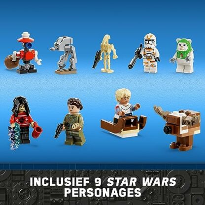LEGO 75366 Star Wars Advent Calendar 2023 with 24 Gifts including 9 Characters, 10 Toy Vehicles and 5 Iconic Mini-Models, Christmas Countdown Gift for Kids and Fans - Image 4